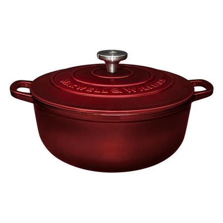 Maxwell & Williams - Casseruola Rotonda in Ghisa Cast Iron, Rossa, 28cm/6,2L