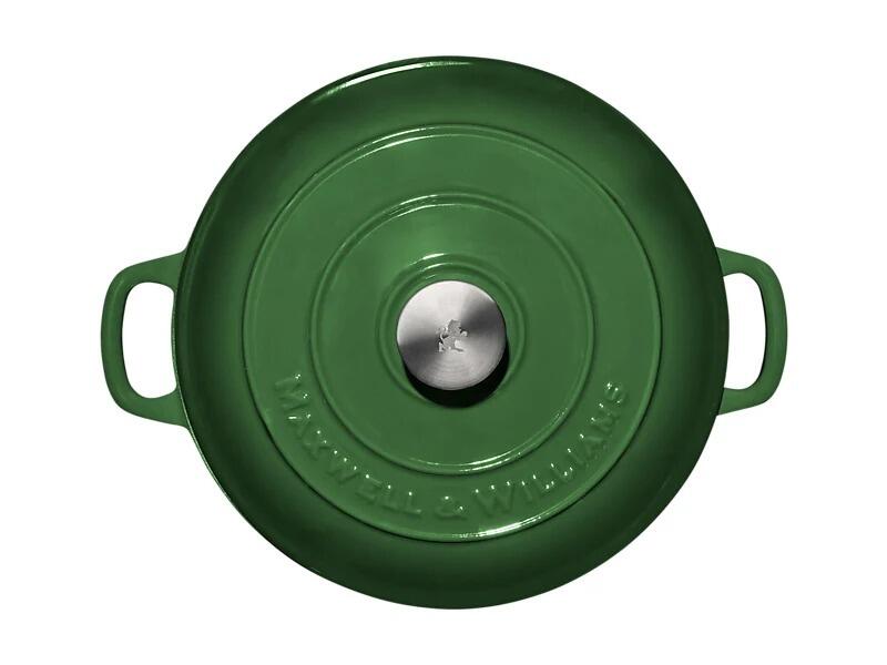 Maxwell & Williams - Casseruola Rotonda in Ghisa Cast Iron, Verde, 28cm/6,2L