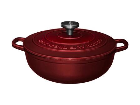 Maxwell & Williams - Casseruola Rotonda in Ghisa Cast Iron, Rossa, 26cm/4L