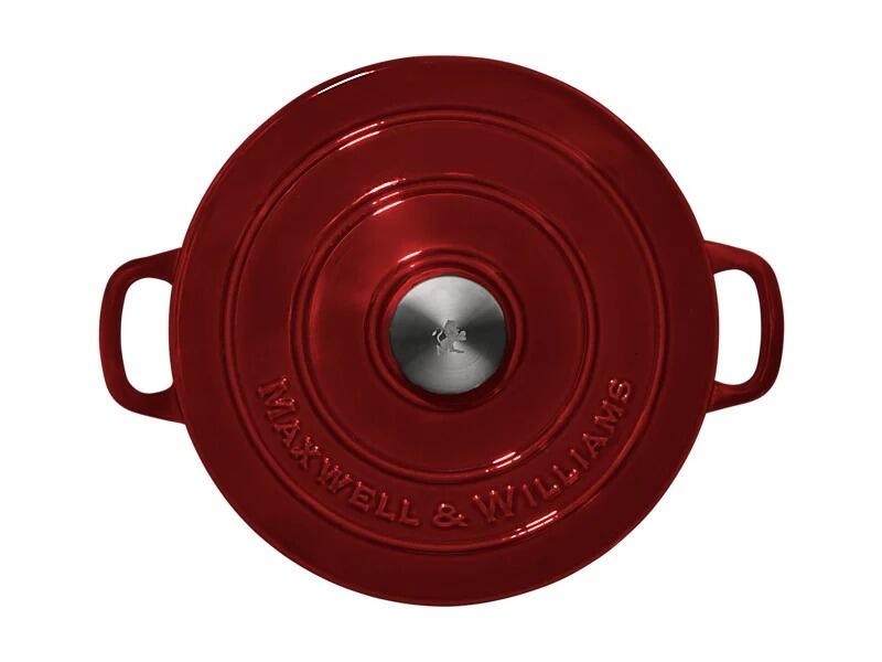 Maxwell & Williams - Casseruola Rotonda in Ghisa Cast Iron, Rossa, 26cm/4L