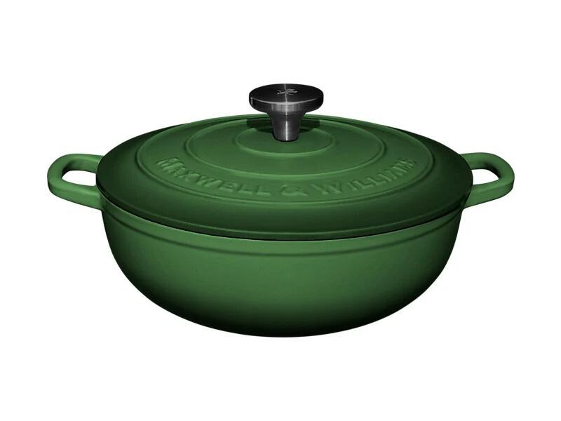 Maxwell & Williams - Casseruola Rotonda in Ghisa Cast Iron, Verde, 26cm/4L