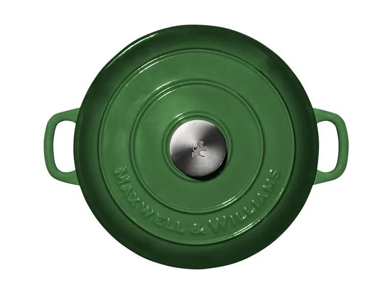 Maxwell & Williams - Casseruola Rotonda in Ghisa Cast Iron, Verde, 26cm/4L