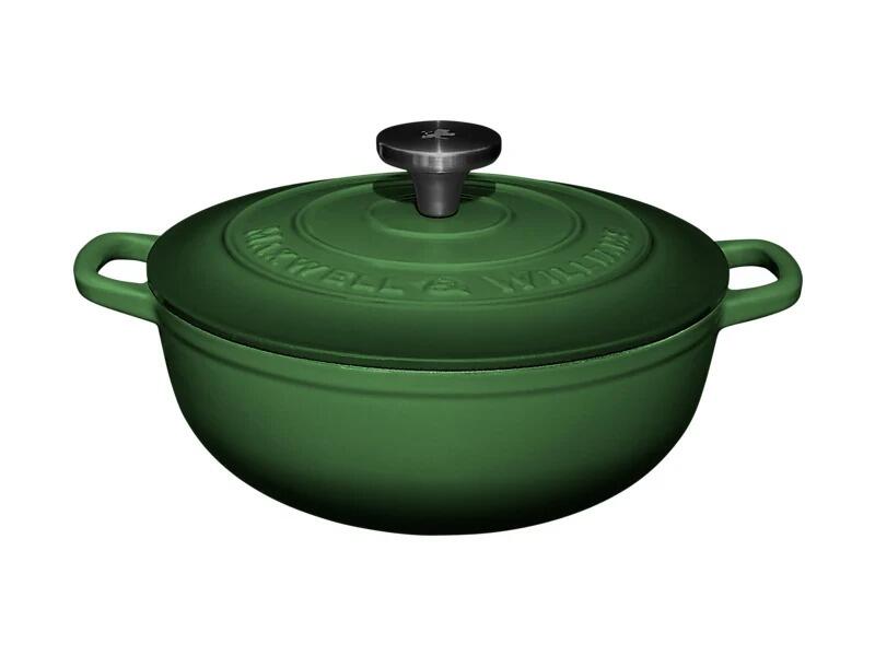 Maxwell & Williams - Casseruola Rotonda in Ghisa Cast Iron, Verde, 24cm/3,3L