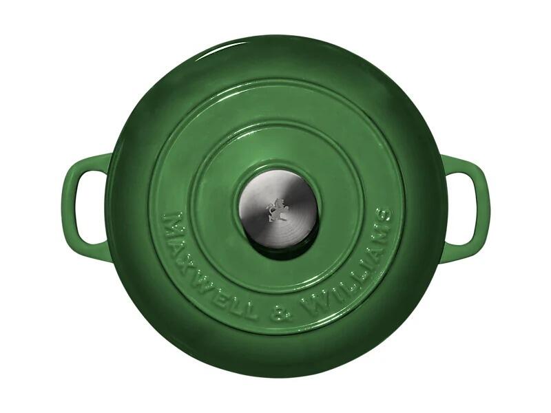 Maxwell & Williams - Casseruola Rotonda in Ghisa Cast Iron, Verde, 24cm/3,3L