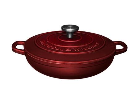 Maxwell & Williams - Braiser in Ghisa Cast Iron, Rossa, 27cm/3,2L