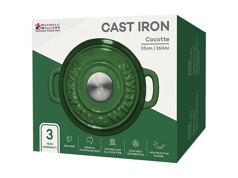 Maxwell & Williams - Cocotte in Ghisa Cast Iron, Verde, 9,5cm/260ml