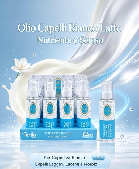 Tertio Puro latte Olio per capelli da 120 ml [Conf. da 12 pezzi]