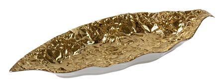 Livellara Milano - Piatto Portata a Foglia Oro Lucido, Collezione Doropak, 15x42cm