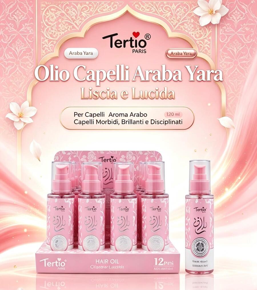 Tertio Aroma Arabo Olio per Capelli da 120 ml [Conf. da 12 pezzi]