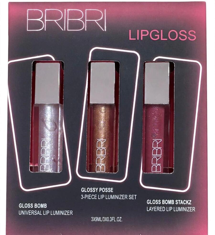 BriBri Lip Gloss da 3 pezzi [Conf. da 6 kit]