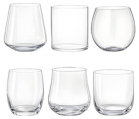 Livellara Milano - Set 6 Tumbler Assortiti Quotidiano, Vetro Trasparente