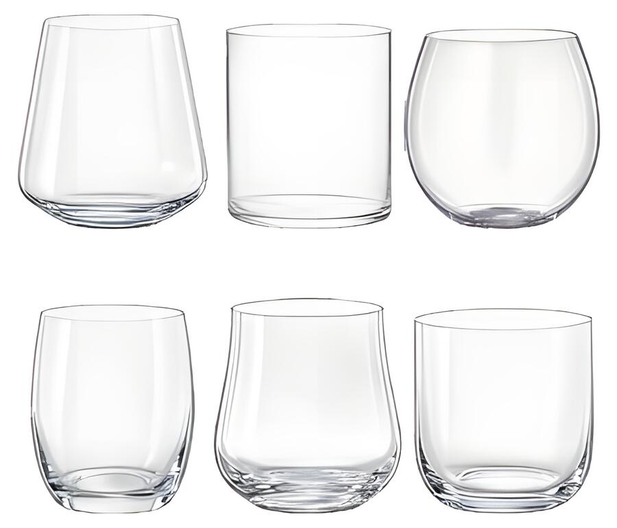 Livellara Milano - Set 6 Tumbler Assortiti Quotidiano, Vetro Trasparente