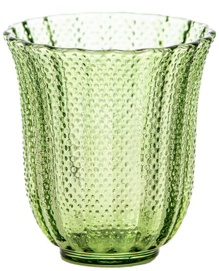 Livellara Milano - Set 6 Tumbler Verdi Allegria, Vetro Lavorato, 250ml