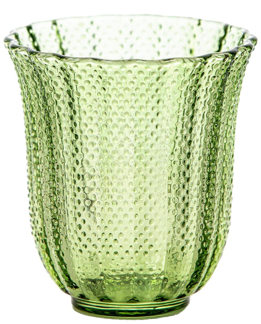 Livellara Milano - Set 6 Tumbler Verdi Allegria, Vetro Lavorato, 250ml