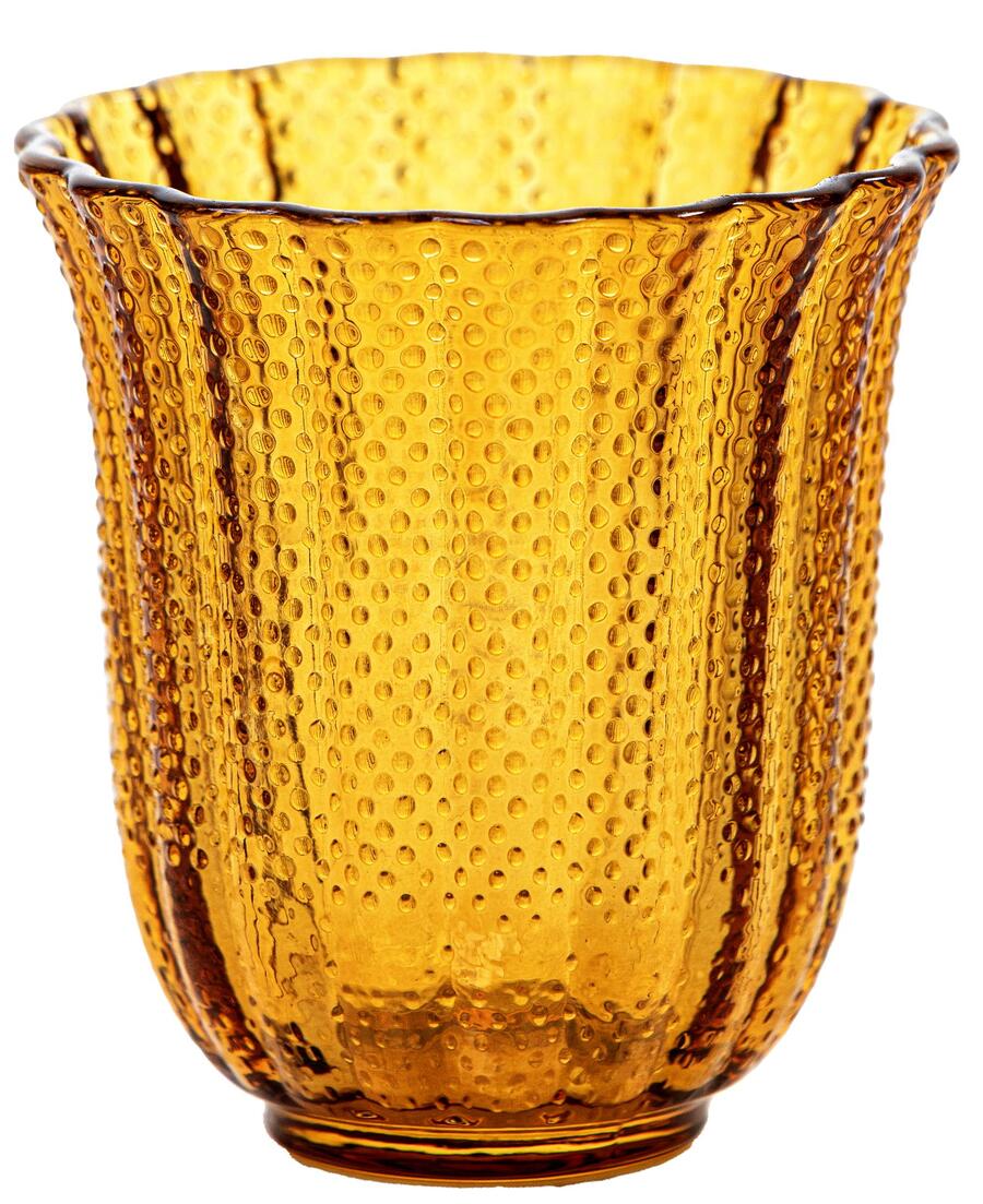 Livellara Milano - Set 6 Tumbler Ambra Allegria, Vetro Lavorato, 250ml