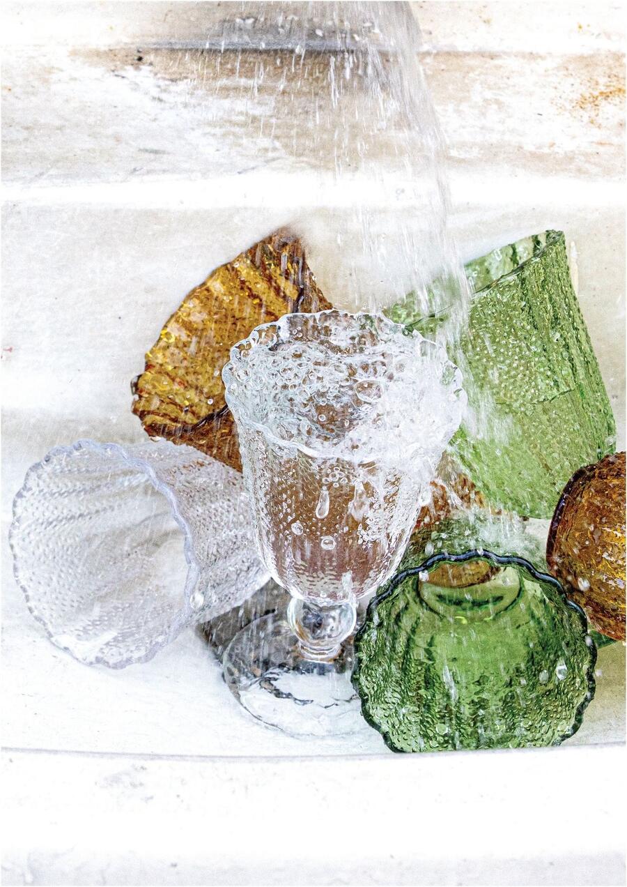 Livellara Milano - Set 6 Calici Ambra Allegria, Vetro Lavorato, 190ml