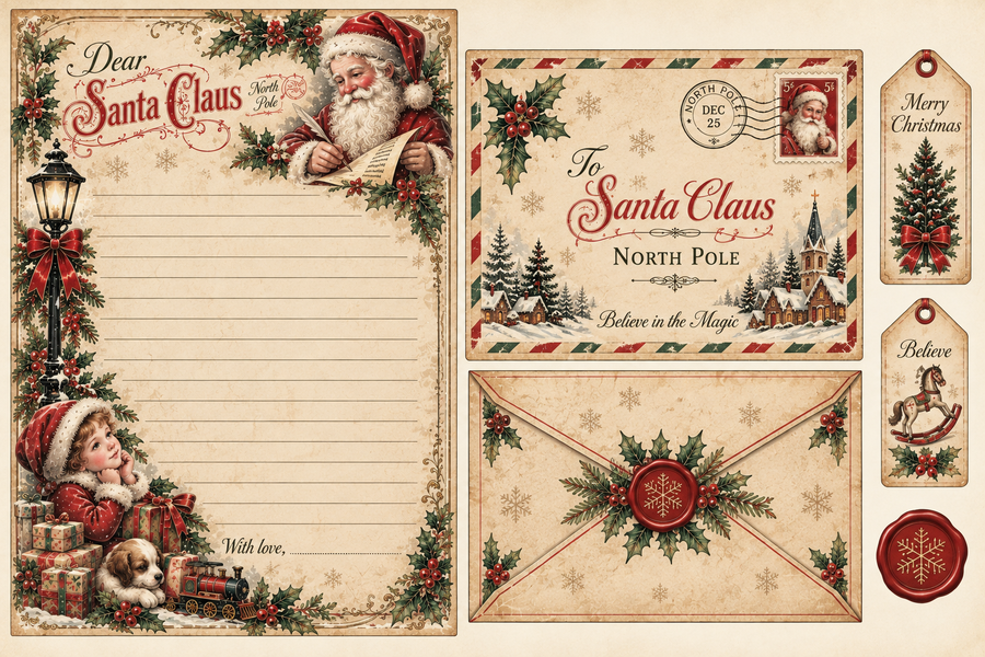 Christmas Classic Vintage Junk Journal digital kit