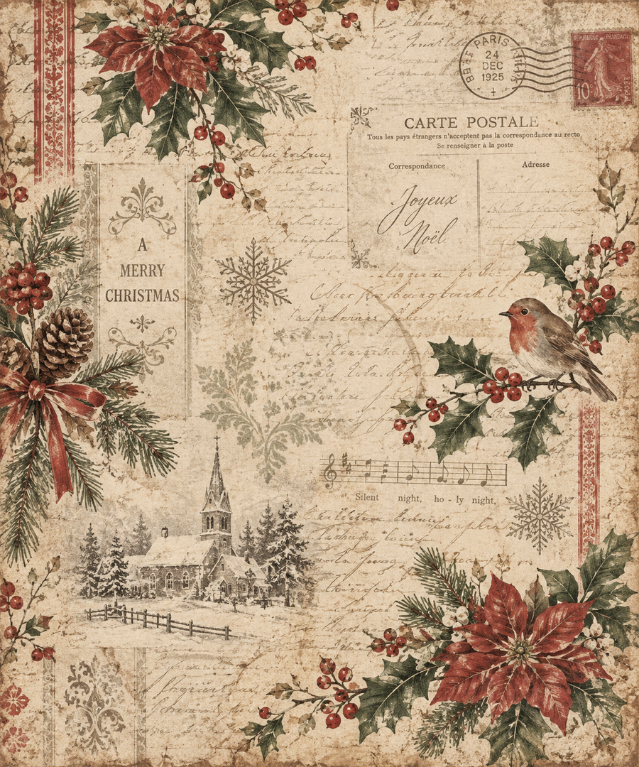 Christmas Classic Vintage Junk Journal digital kit