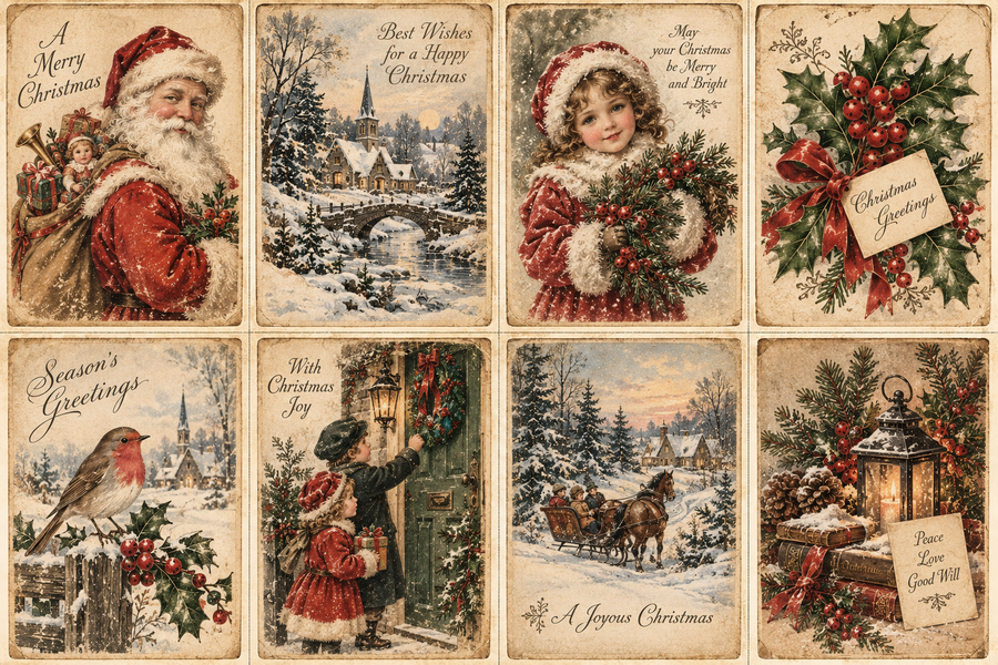 Christmas Classic Vintage Junk Journal digital kit