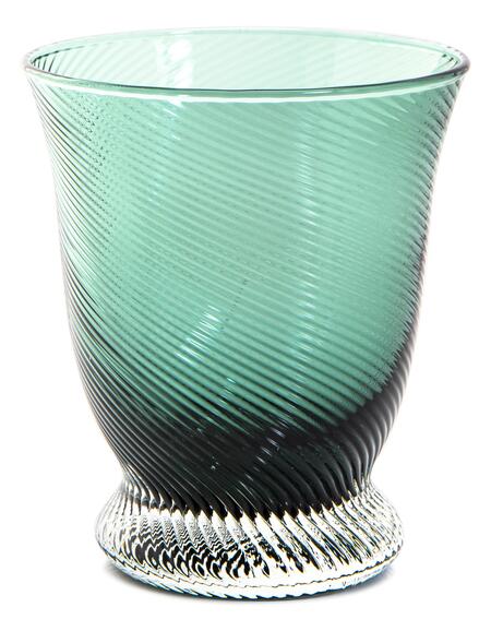 Livellara Milano - Tumbler Daily Smoky Green, Vetro Effetto Torsione, 320ml
