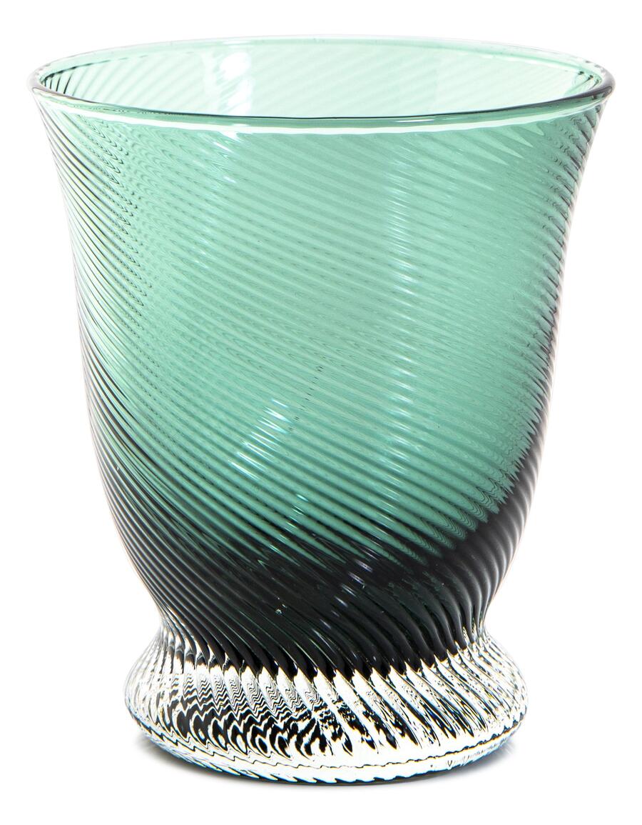 Livellara Milano - Tumbler Daily Smoky Green, Vetro Effetto Torsione, 320ml