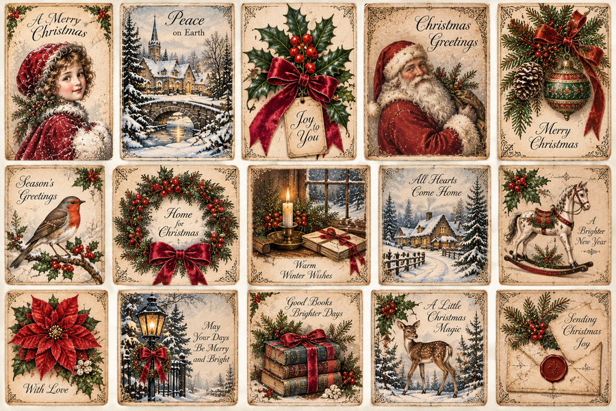 Christmas at Old Manor junk journal digital kit 
