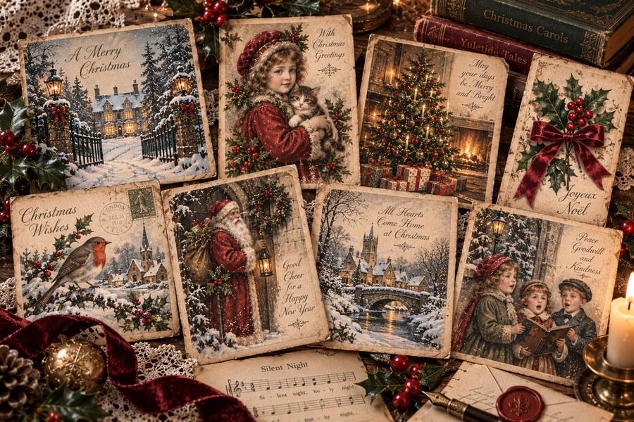 Christmas at Old Manor junk journal digital kit 