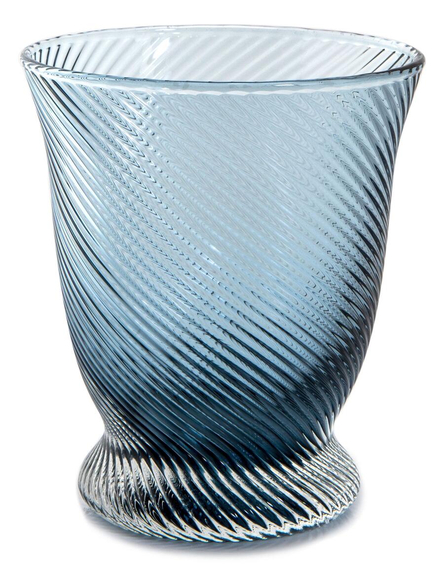 Livellara Milano - Tumbler Daily Coarchal Blu, Vetro Effetto Torsione, 320ml