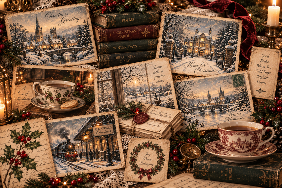 Christmas at Old Manor junk journal kit cartaceo