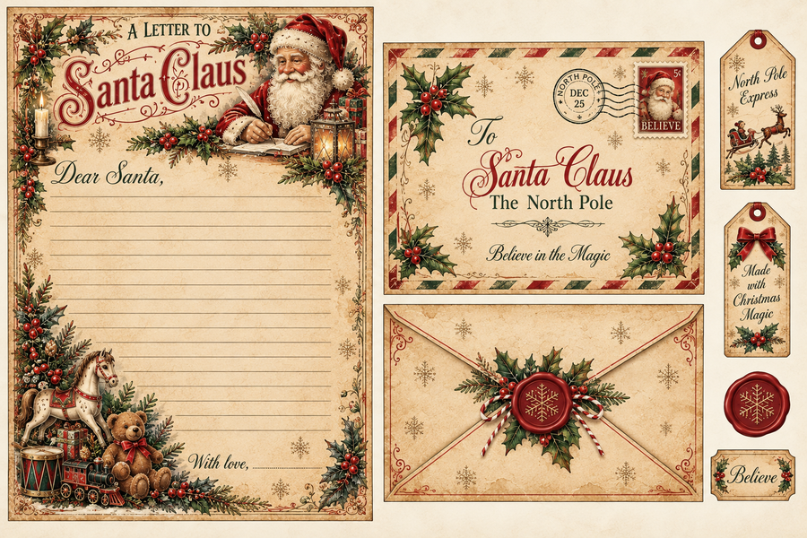 Christmas Classic Vintage junk journal kit cartaceo