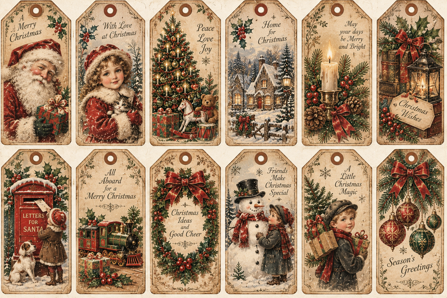 Christmas Classic Vintage junk journal kit cartaceo