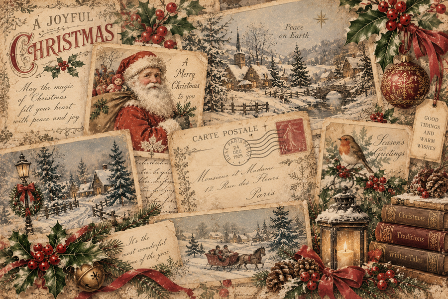 Christmas Classic Vintage junk journal kit cartaceo