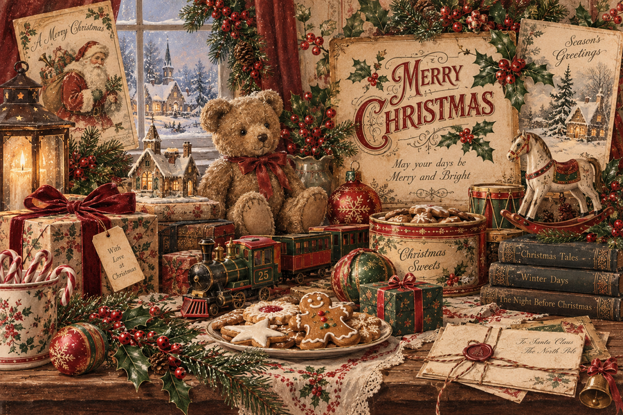 Christmas Classic Vintage junk journal kit cartaceo
