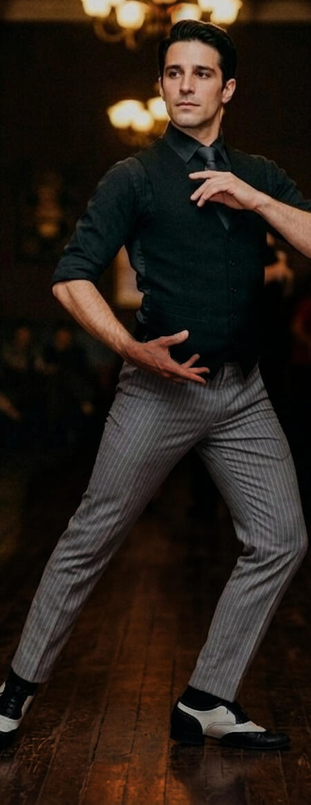 LIGHT GRAY GENTLE TROUSERS DANCE SOCIAL DANCE AND TANGO 7-0007 