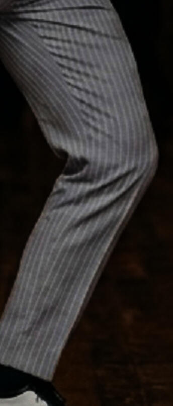 PANTALONE GESSATO GRIGIO CHIARO DA TANGO E SOCIAL DANCE 7-0008