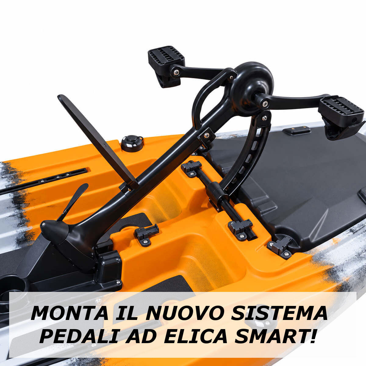 Kayak fishing a Pedali SKF Pedal Power 12 - Sistema ad Elica - 360 x 95 cm - Tiger