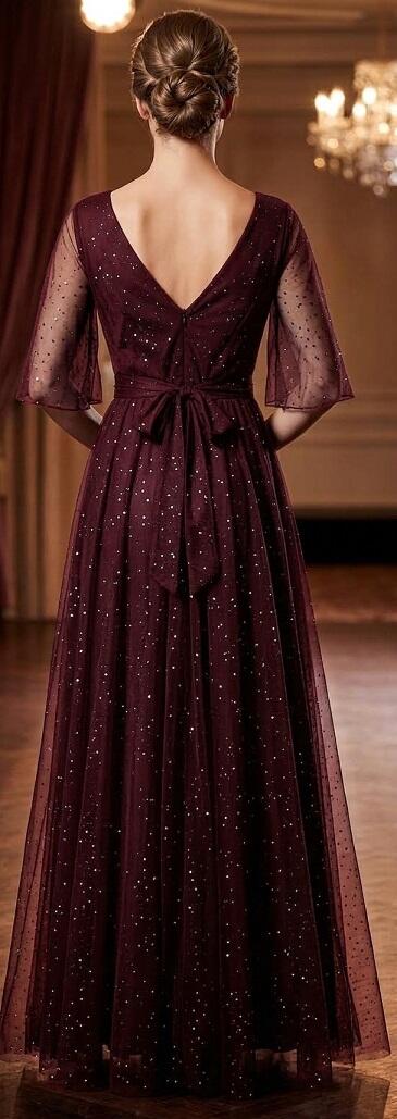 Abito simply in tulle con punti argento e manichette versione grande L-XL-XXL (44/46) 4-0171 