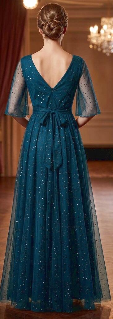 Abito simply in tulle con punti argento e manichette versione grande L-XL-XXL (44/46) 4-0171 