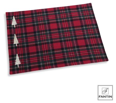 Fantin - Set 2 Tovagliette Scozzese, Tessuto Cotone, 33 x 48 cm