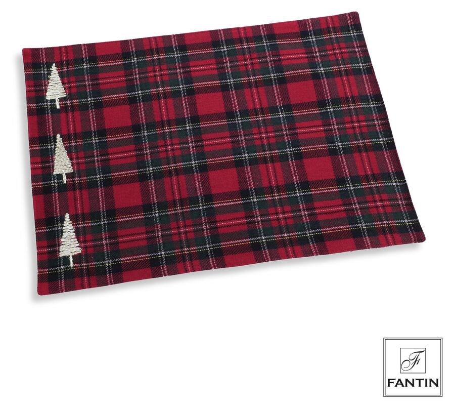 Fantin - Set 2 Tovagliette Scozzese, Tessuto Cotone, 33 x 48 cm