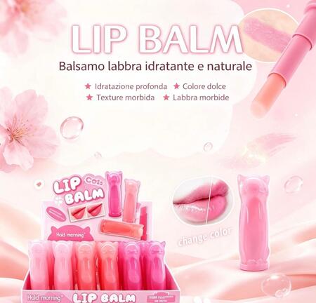 Hold Morning Lip Balm Cat [Conf. da 24 pezzi]
