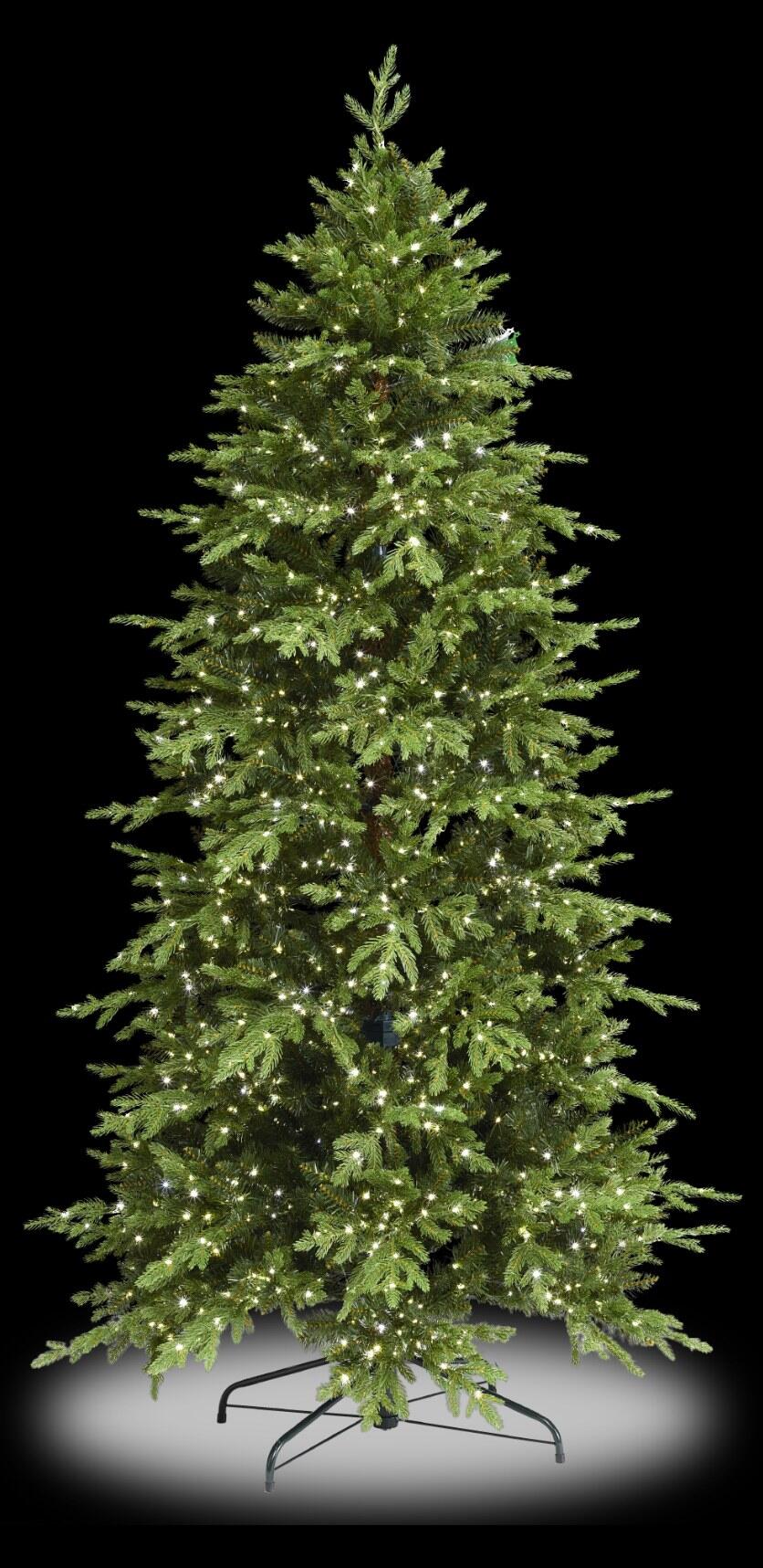 Fantin - Albero di Natale Pino Luxury Slim con 2500 LED, PE-PVC, Ø115 x H210 cm