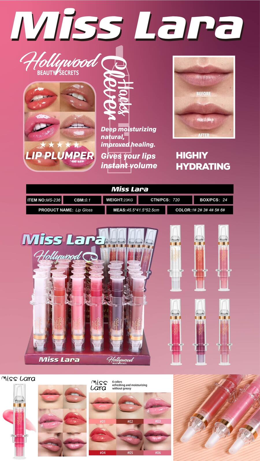 Miss Lara Hollywood Lip Plumper [Conf. da 24 pezzi]