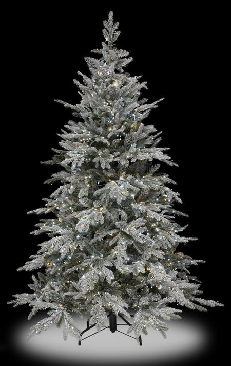 Fantin - Albero di Natale Pino Cortina Innevato con 2500 LED, PE-PVC, Ø148 x H210 cm