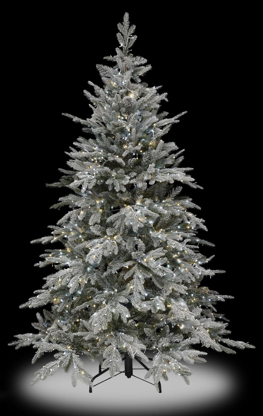 Fantin - Albero di Natale Pino Cortina Innevato con 2500 LED, PE-PVC, Ø148 x H210 cm