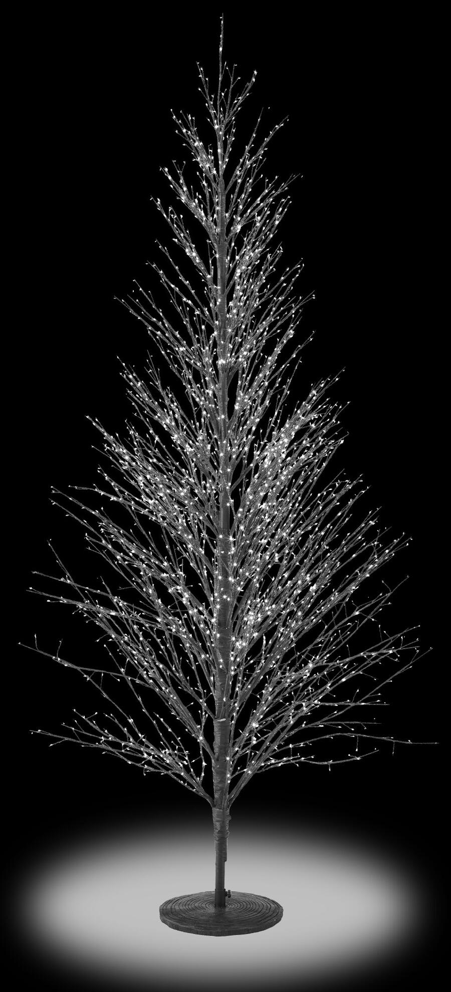 Fantin - Albero di Natale Nero Abete Luminoso con 2700 LED, Metallo, H 210 cm