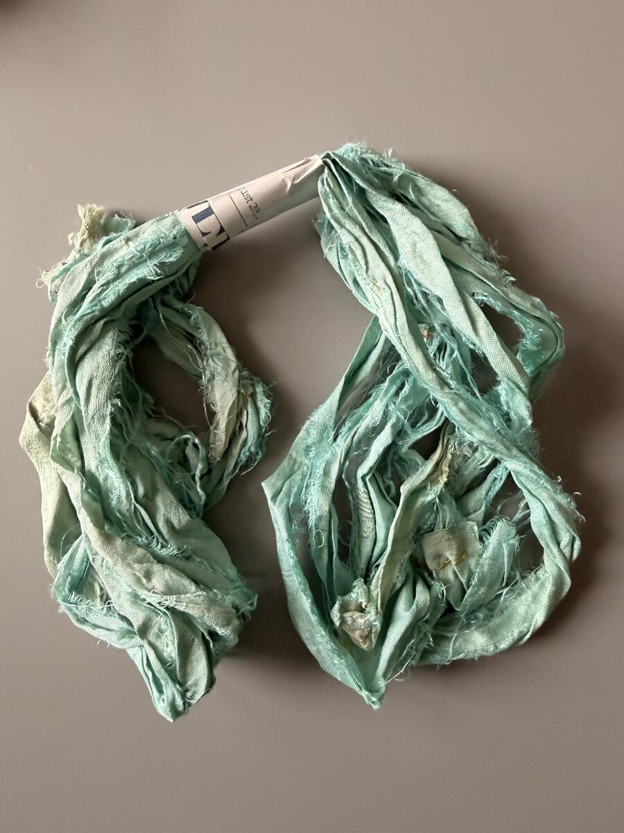 Nastro in seta di gelso colore verde 3 m