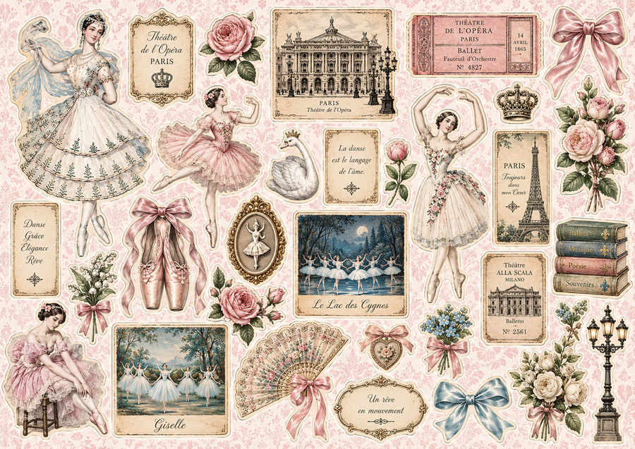 Ballerina - kit digitale per Junk Journal