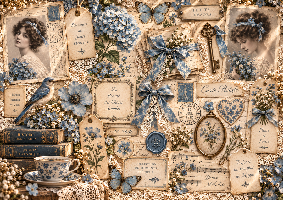 Blue Reverie Junk Journal kit cartaceo