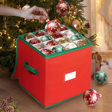 Box Scatola Per Palline Di Natale Contenitore Organizer Impermeabile 45x35x35cm